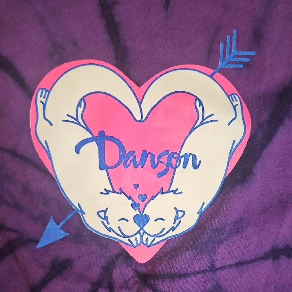 Danson Purple Tie-Dye Otter Heart Graphic Tee - Picture 5 of 7